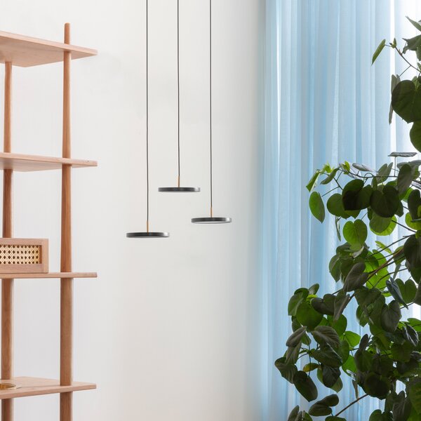 UMAGE Asteria MicroV2 lampă susp. dimabil antracit, reglabil, Negru, Camera de zi / sufragerie, Metal, Scandinavă