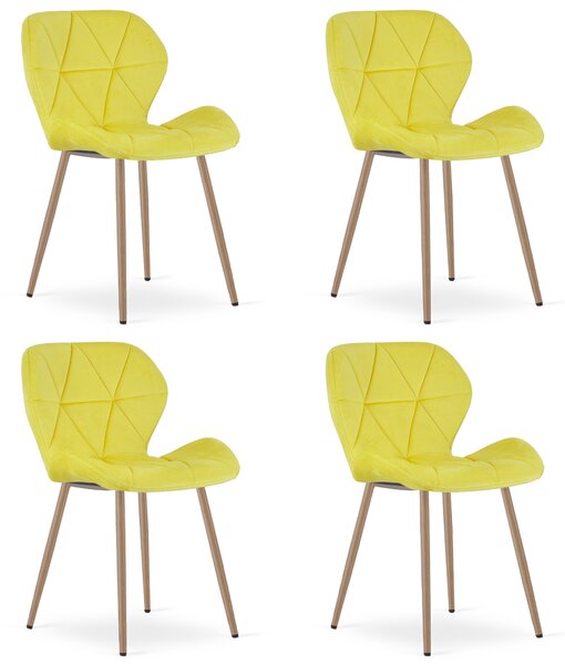 Scaun de bucatarie MANGO VELVET, galben