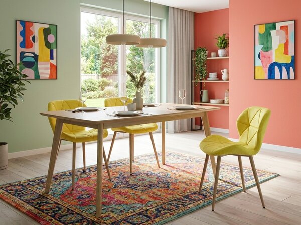Scaun de bucatarie MANGO VELVET, galben
