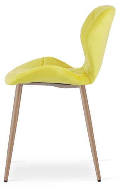 Scaun de bucatarie MANGO VELVET, galben