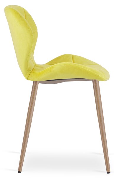 Scaun de bucatarie MANGO VELVET, galben