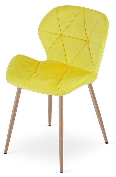 Scaun de bucatarie MANGO VELVET, galben