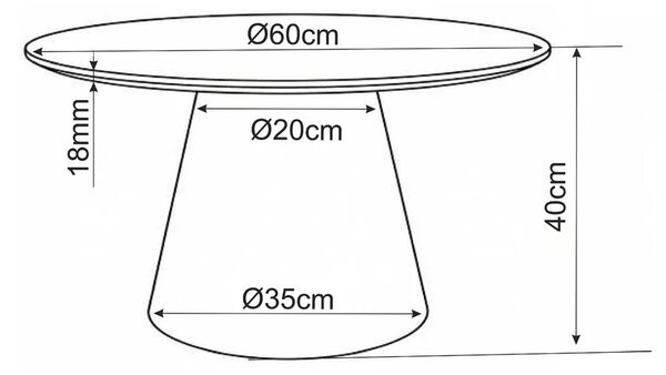 Masa de cafea rotunda ALMIN, stejar
