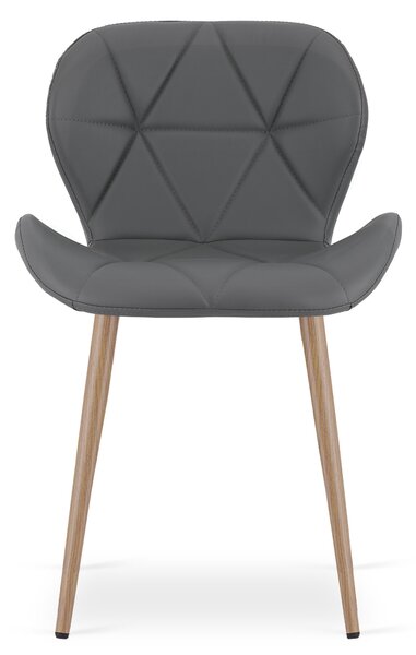 Scaun de dining MANGO din piele ecologica, gri