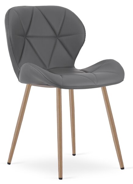 Scaun de dining MANGO din piele ecologica, gri