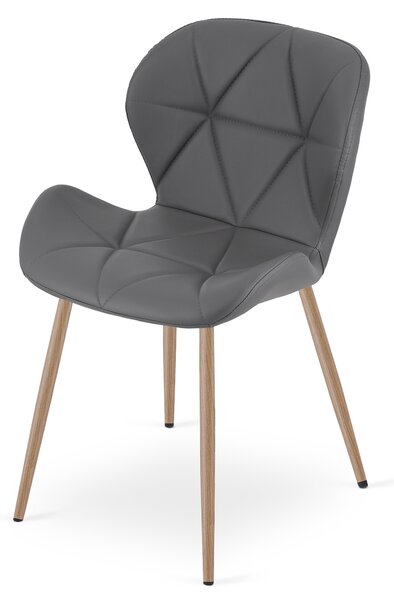 Scaun de dining MANGO din piele ecologica, gri