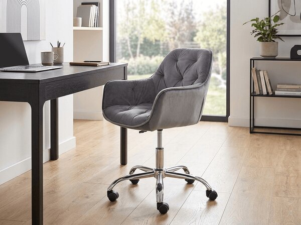 Scaun de birou Q-190 VELVET, gri