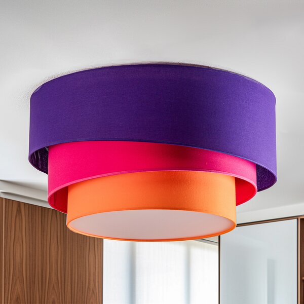 Euluna Trio Max Pătură, Ø60cm, violet/roz/portocaliu, reglabil, Violet, Camera de zi / sufragerie, Țesătură / Textil, Modern