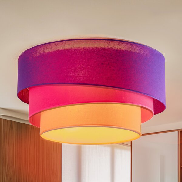 Euluna Trio Max Pătură, Ø60cm, violet/roz/portocaliu, reglabil, Violet, Camera de zi / sufragerie, Țesătură / Textil, Modern
