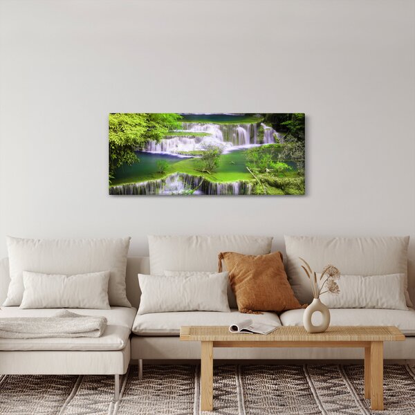 Tablou - Cascada Huay Mae Khamin, Kanchanaburi, Thailanda (120x50 cm)