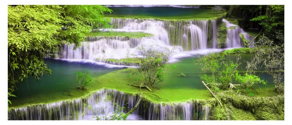 Tablou - Cascada Huay Mae Khamin, Kanchanaburi, Thailanda (120x50 cm)