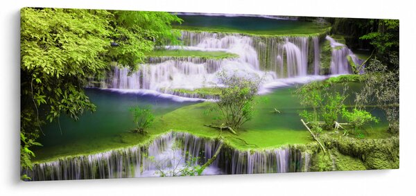 Tablou - Cascada Huay Mae Khamin, Kanchanaburi, Thailanda (120x50 cm)
