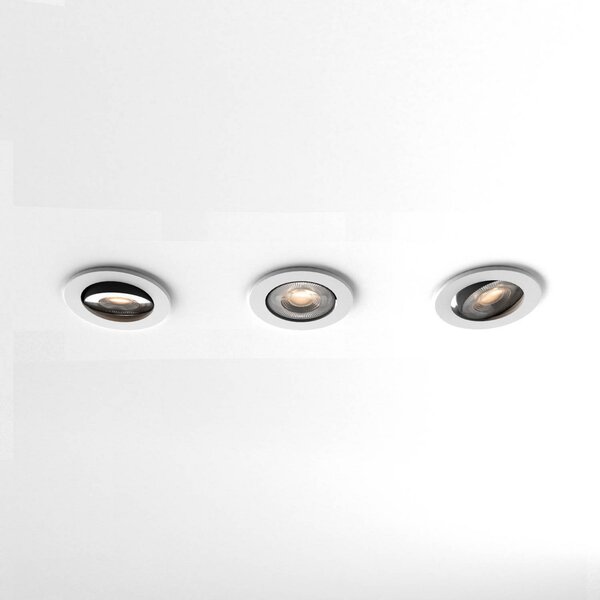 Calex Smart downlight lumina încastrată, CCT alb 3 unități, reglabil, Alb, Camera de zi / sufragerie, Plastic, Modern, Plafon încastrat
