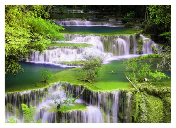 Tablou - Cascada Huay Mae Khamin, Kanchanaburi, Thailanda (70x50 cm)