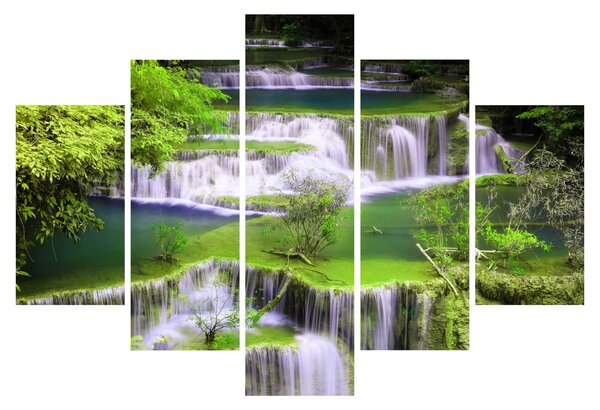 Tablou - Cascada Huay Mae Khamin, Kanchanaburi, Thailanda (150x105 cm)