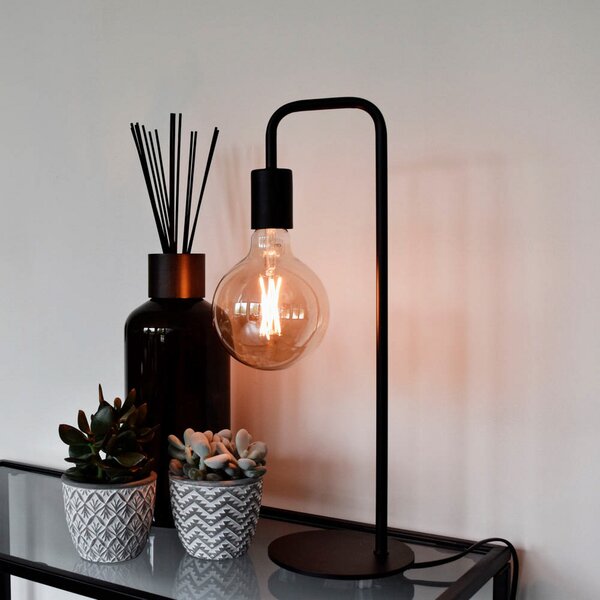 Calex U-Line lampă de masă, cablu 1,5 m, negru, Negru, Camera de zi / sufragerie, Plastic, Modern