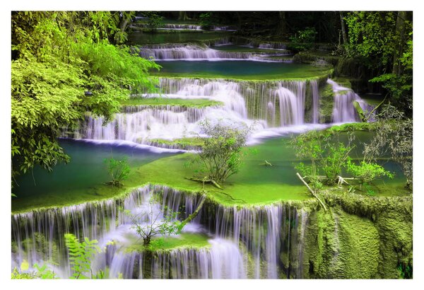 Tablou - Cascada Huay Mae Khamin, Kanchanaburi, Thailanda (90x60 cm)