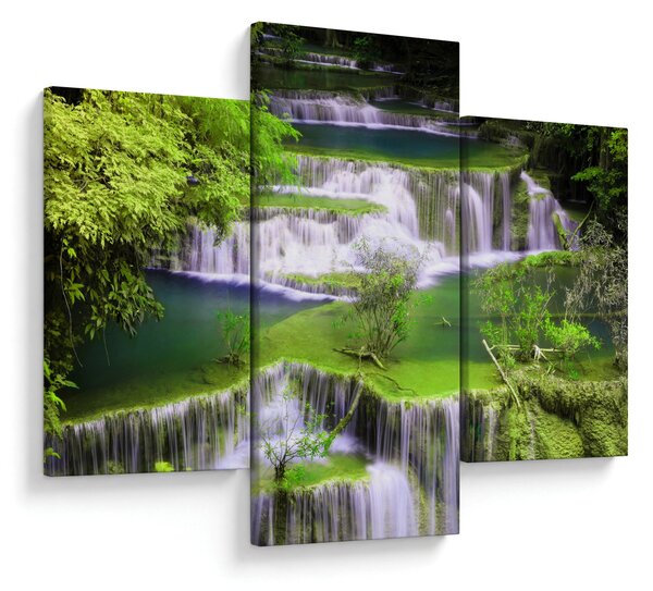 Tablou - Cascada Huay Mae Khamin, Kanchanaburi, Thailanda (90x60 cm)