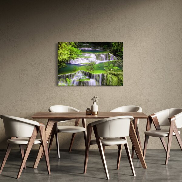 Tablou - Cascada Huay Mae Khamin, Kanchanaburi, Thailanda (90x60 cm)
