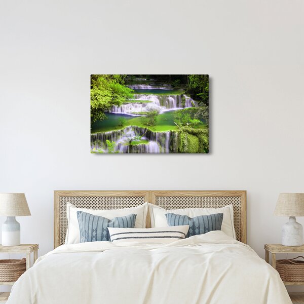 Tablou - Cascada Huay Mae Khamin, Kanchanaburi, Thailanda (90x60 cm)