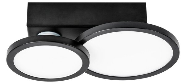 LIGHTME plafonieră LED Aqua GU10 2 becuri negru, Negru, Baie, Metal, Modern