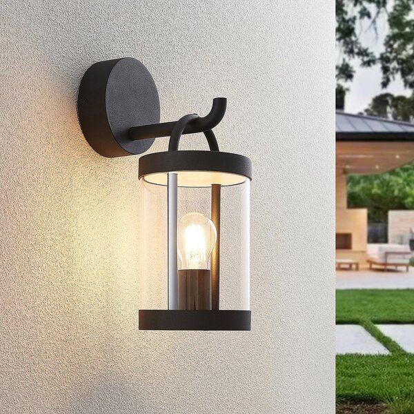 Lucande Plafonieră de exterior Cassian, set 2, antracit, IP54, reglabil, Negru, Sticlă, Modern, Felinar
