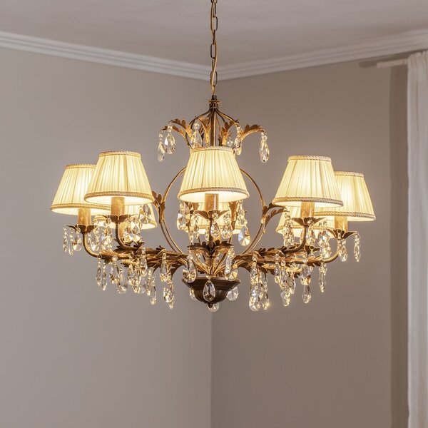 ONLI Candelabru Karen 8 becuri bronz, reglabil, Bronz / Alamă Veche, Camera de zi / sufragerie, Metal