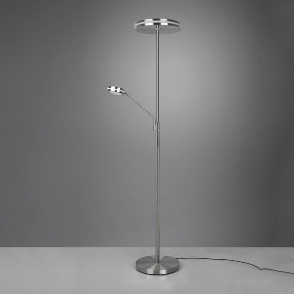 Trio Lighting Lampa LED de tavan Franklin, lampă citit, nichel mat, reglabil, Gri, Camera de zi / sufragerie, Metal, Modern, Lumină de lectură