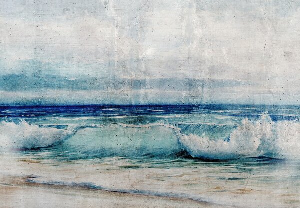 Fototapet - Mare pe zid de beton (147x102 cm)