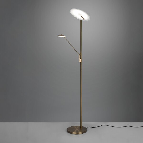 Trio Lighting Lampadar LED Brantford Lampa de citit, alamă veche, reglabil, Bronz / Alamă Veche, Camera de zi / sufragerie, Metal, Modern