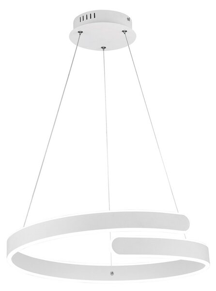 Reality Leuchten Lampă suspendată LED Parma cu switch-dimmer, alb, reglabil, Alb, Camera de zi / sufragerie, Metal, Modern