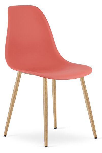 Scaun Bucatarie/Dining Velo Plus Rosu Pal Picioare Metalice Finisaj Lemn