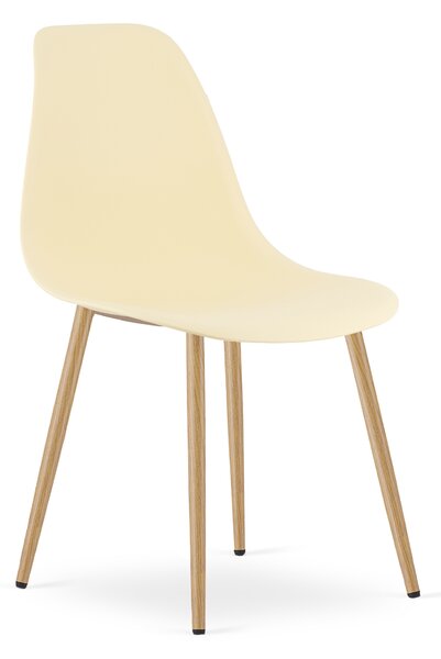 Scaun Bucatarie/Dining Velo Plus Bej Picioare Metalice Finisaj Lemn