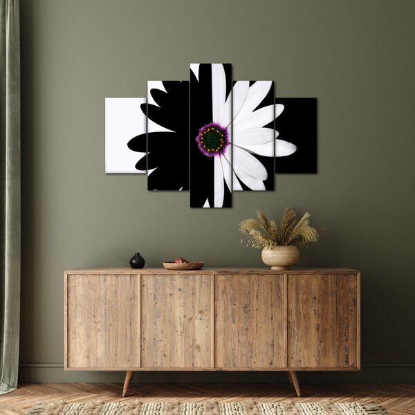 Tablou - Floare, alb- negru (150x105 cm)