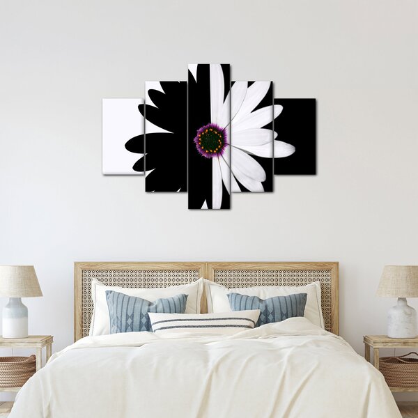 Tablou - Floare, alb- negru (150x105 cm)