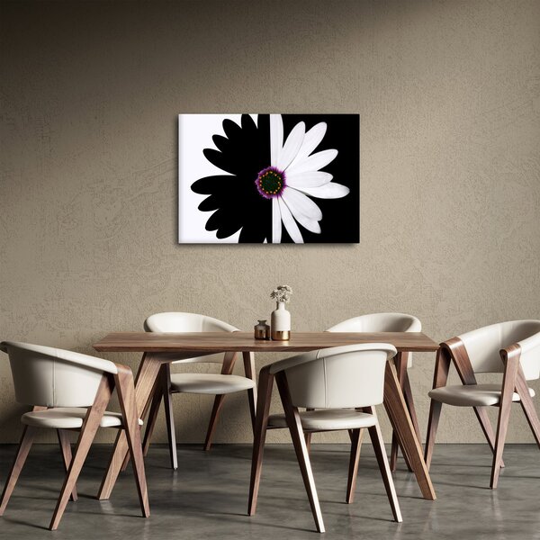 Tablou - Floare, alb- negru (70x50 cm)