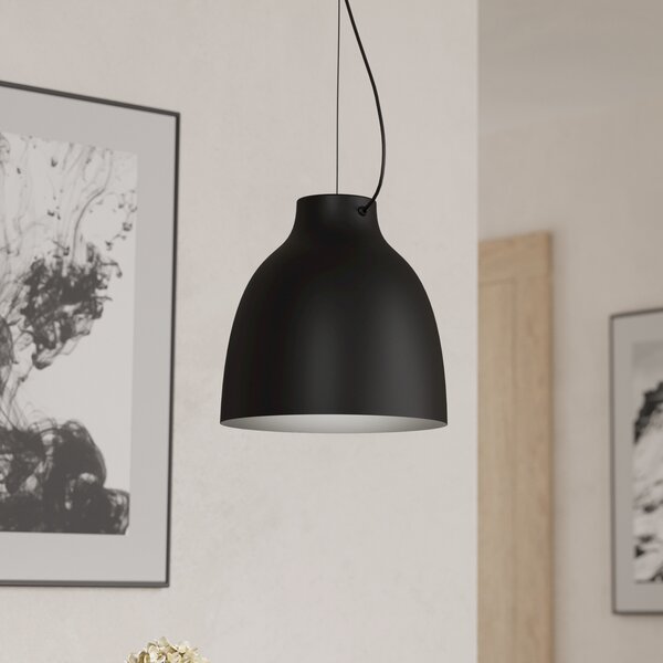EGLO Camasca lampă suspendată, 1 bec, negru, reglabil, Negru, Camera de zi / sufragerie, Metal