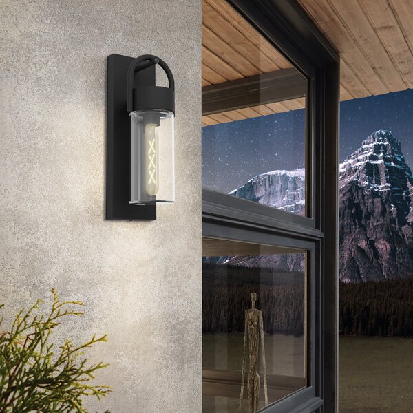 EGLO Carraro aplică de exterior, negru/clar, reglabil, Negru, Metal, Modern