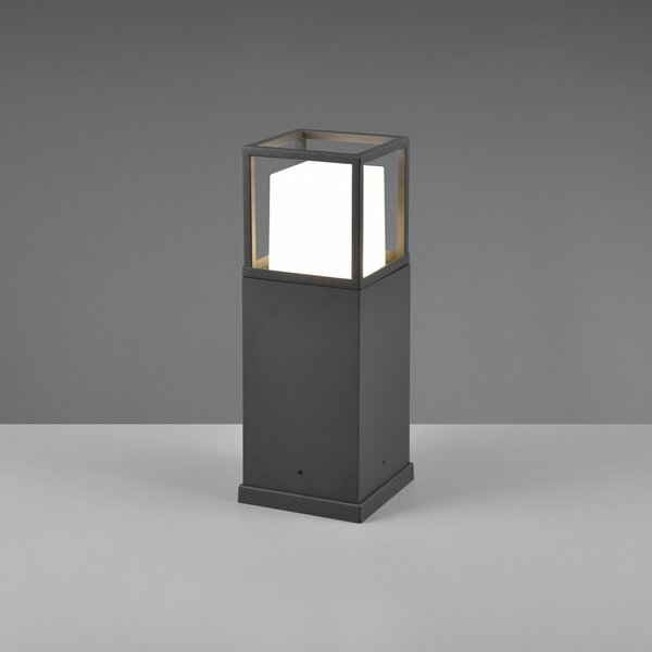 Trio Lighting Lampă cu soclu LED Witham, înălțime 40 cm, antracit, CCT, IP54, Negru, Metal, Modern
