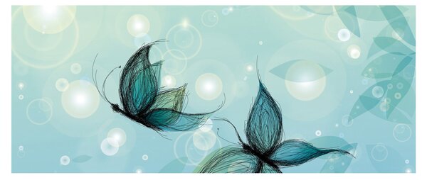 Tablou - Fluturi albaștri (120x50 cm)