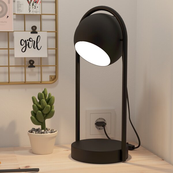 EGLO Murnia lampă de masă cu abajur mobil, Negru, Camera de zi / sufragerie, Metal, Scandinavă