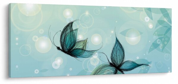 Tablou - Fluturi albaștri (120x50 cm)