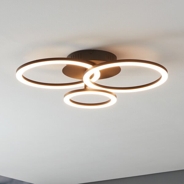 EGLO connect Parrapos-Z plafonieră LED, 3 becuri, reglabil, Negru, Camera de zi / sufragerie, Metal, Modern