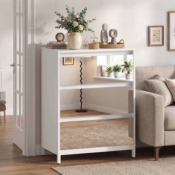 HOMCOM Comodă cu 3 Sertare și Fronturi Oglindă, Design Modern pentru Dormitor sau Hol, 60x35x80 cm, Albă | Aosom Romania