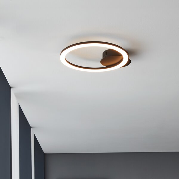 EGLO connect Parrapos-Z plafonieră LED, 1 bec, reglabil, Negru, Camera de zi / sufragerie, Metal, Modern