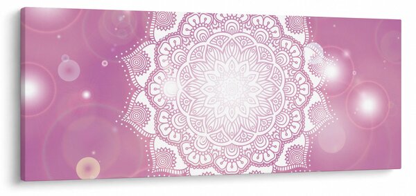 Tablou - Mandala pe fundal roz (120x50 cm)