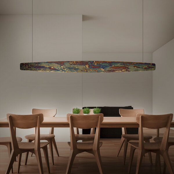Quitani Persida Lampă suspendată cu LED, 148 cm, impact metalic, auriu, reglabil, Bronz / Alamă Veche, Camera de zi / sufragerie, Metal, Design industrial