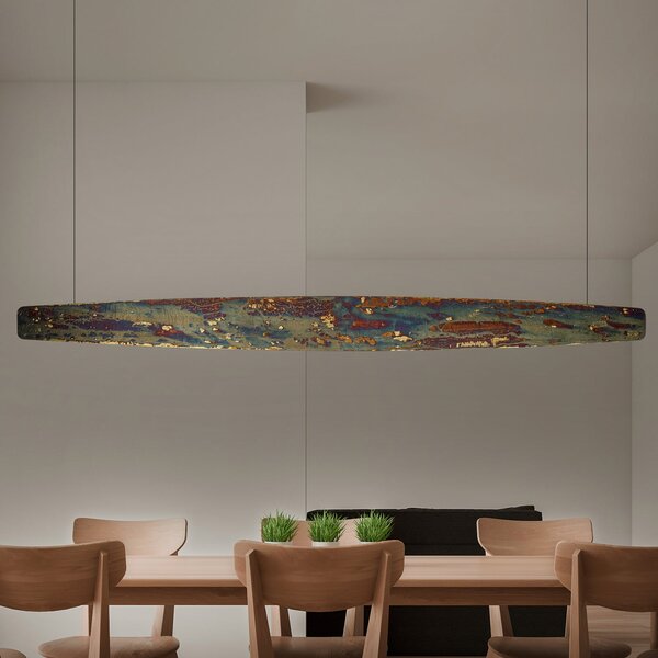 Quitani Persida Lampă suspendată cu LED, 148 cm, impact metalic, auriu, reglabil, Bronz / Alamă Veche, Camera de zi / sufragerie, Metal, Design industrial