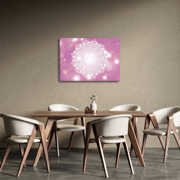 Tablou - Mandala pe fundal roz (70x50 cm)
