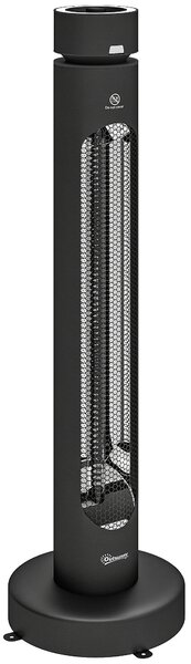 Outsunny Încălzitor Electric Oscilant cu Infraroșu, 2000 W, cu Telecomandă, Negru | Aosom Romania